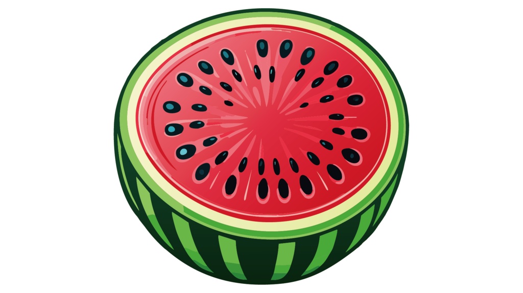 ダウンロード販売素材・販促イラスト素材・すいか(西瓜・スイカ)ZIP (AI, PNG形式)