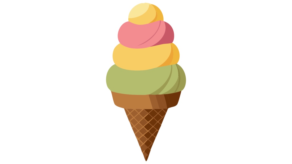 ダウンロード販売素材・販促イラスト素材・ソフトクリーム(コーン型)ZIP (AI, PNG形式)