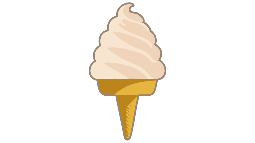 ダウンロード販売素材・販促イラスト素材・ソフトクリーム(コーン型)ZIP (AI, PNG形式)