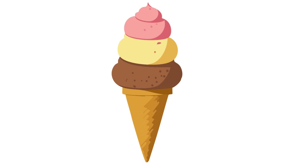 ダウンロード販売素材・販促イラスト素材・ソフトクリーム(コーン型)ZIP (AI, PNG形式)
