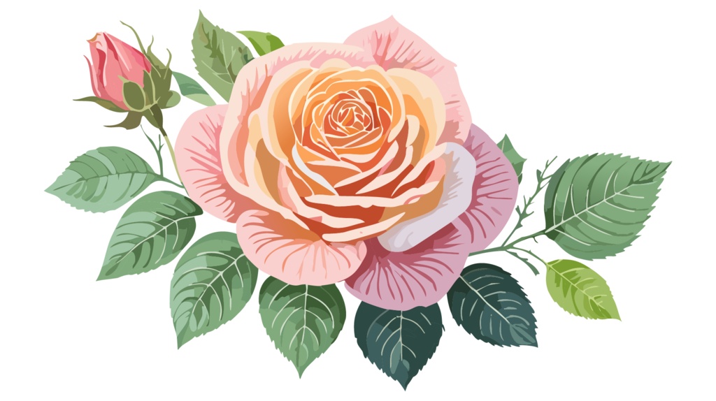 ダウンロード販売素材・販促イラスト素材・バラ(薔薇・ばら・花)ZIP (AI, PNG形式)