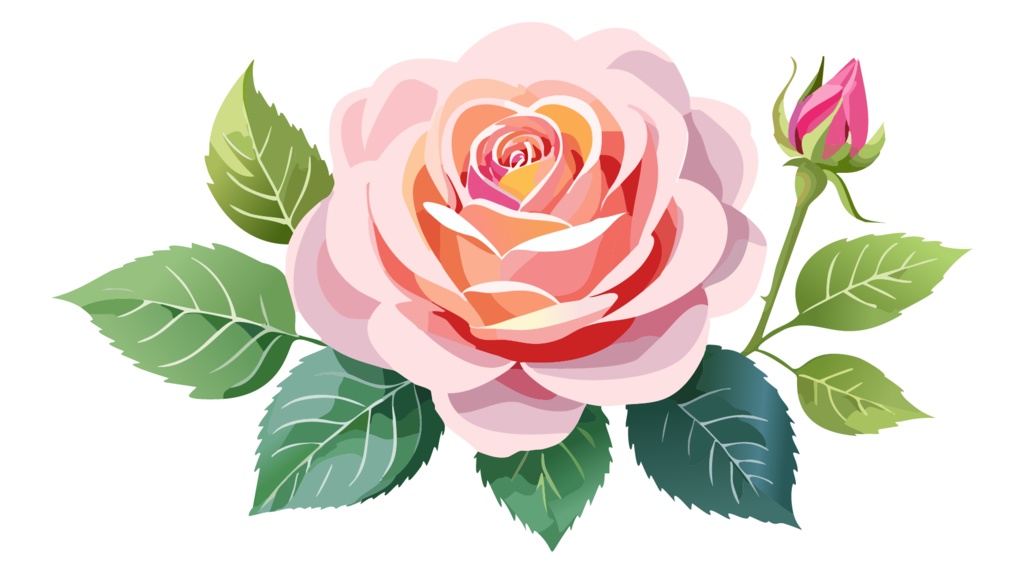 ダウンロード販売素材・販促イラスト素材・バラ(薔薇・ばら・花)ZIP (AI, PNG形式)