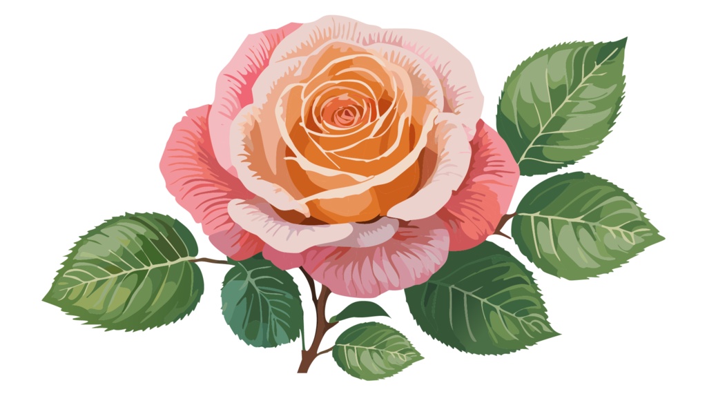 ダウンロード販売素材・販促イラスト素材・バラ(薔薇・ばら・花)ZIP (AI, PNG形式)