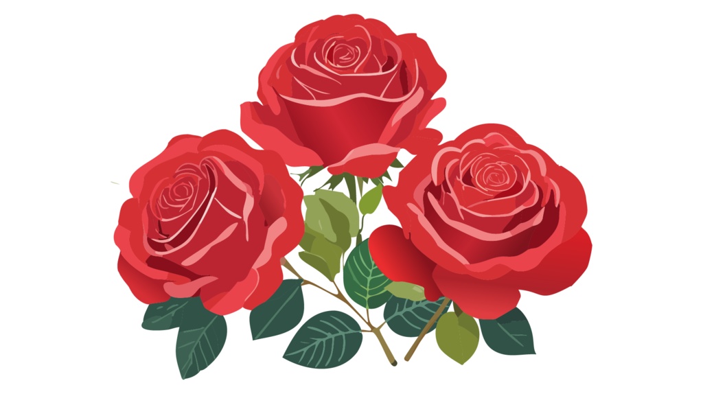 ダウンロード販売素材・販促イラスト素材・バラ(薔薇・ばら・花)ZIP (AI, PNG形式)