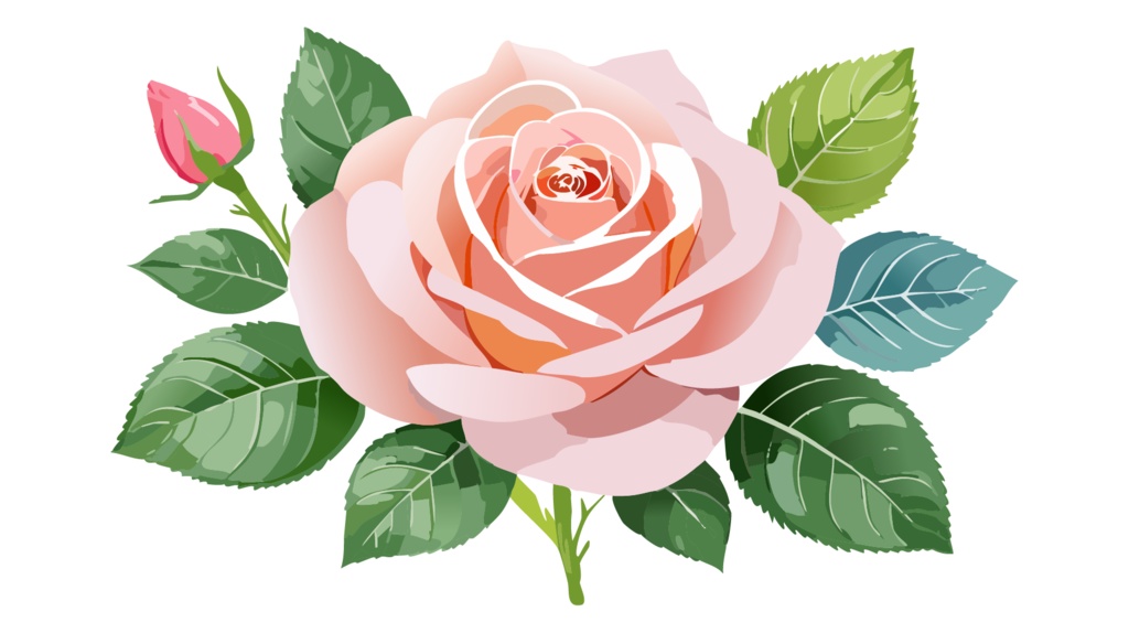 ダウンロード販売素材・販促イラスト素材・バラ(薔薇・ばら・花)ZIP (AI, PNG形式)