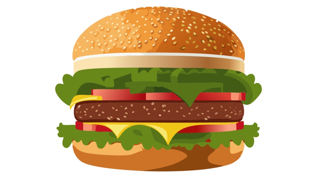 ダウンロード販売素材・販促イラスト素材・ハンバーガーZIP (AI, PNG形式)