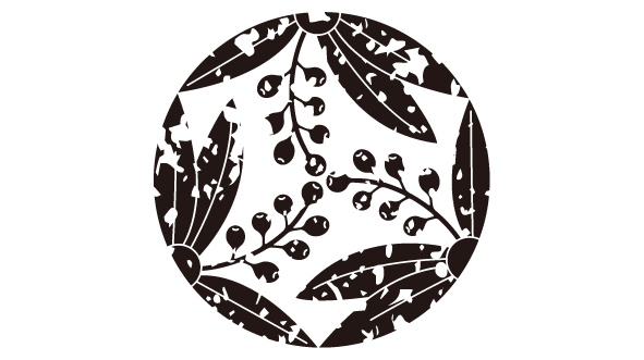 ダウンロード販売素材・家紋はんこ素材・南天(なんてん)ZIP (AI, PNG形式)