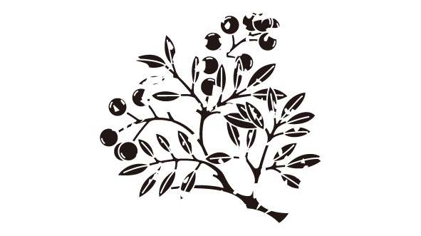 ダウンロード販売素材・家紋はんこ素材・南天(なんてん)ZIP (AI, PNG形式)