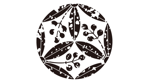 ダウンロード販売素材・家紋はんこ素材・南天(なんてん)ZIP (AI, PNG形式)