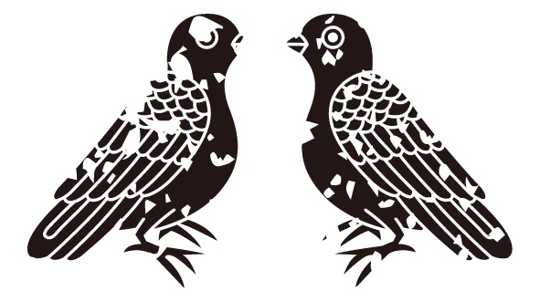 ダウンロード販売素材・家紋はんこ素材・鳩(はと)ZIP (AI, PNG形式)