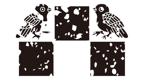 ダウンロード販売素材・家紋はんこ素材・鳩(はと)ZIP (AI, PNG形式)