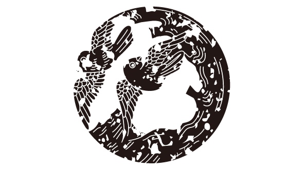 ダウンロード販売素材・家紋はんこ素材・鳩(はと)ZIP (AI, PNG形式)