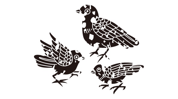 ダウンロード販売素材・家紋はんこ素材・鳩(はと)ZIP (AI, PNG形式)