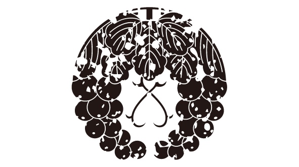 ダウンロード販売素材・家紋はんこ素材・葡萄(ぶどう)ZIP (AI, PNG形式)