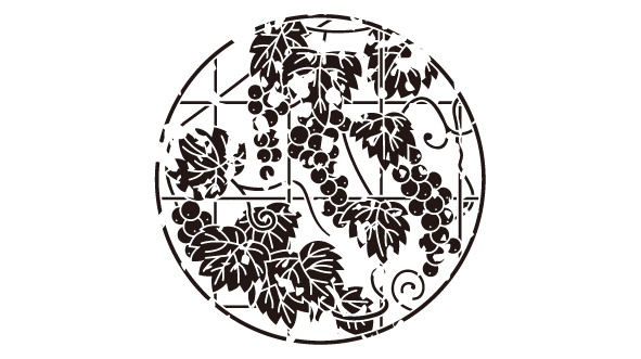 ダウンロード販売素材・家紋はんこ素材・葡萄(ぶどう)ZIP (AI, PNG形式)