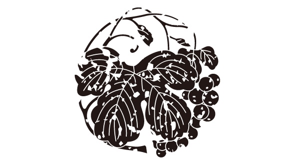 ダウンロード販売素材・家紋はんこ素材・葡萄(ぶどう)ZIP (AI, PNG形式)