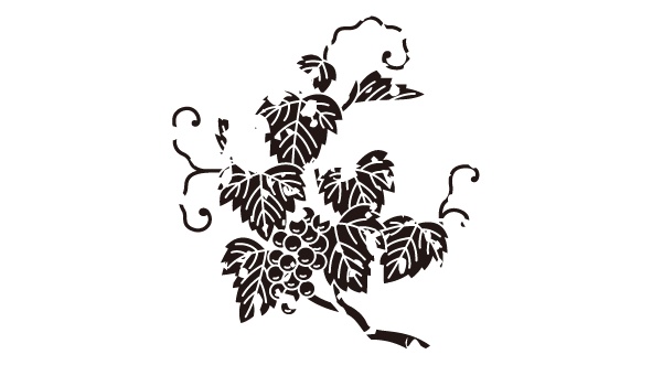 ダウンロード販売素材・家紋はんこ素材・葡萄(ぶどう)ZIP (AI, PNG形式)