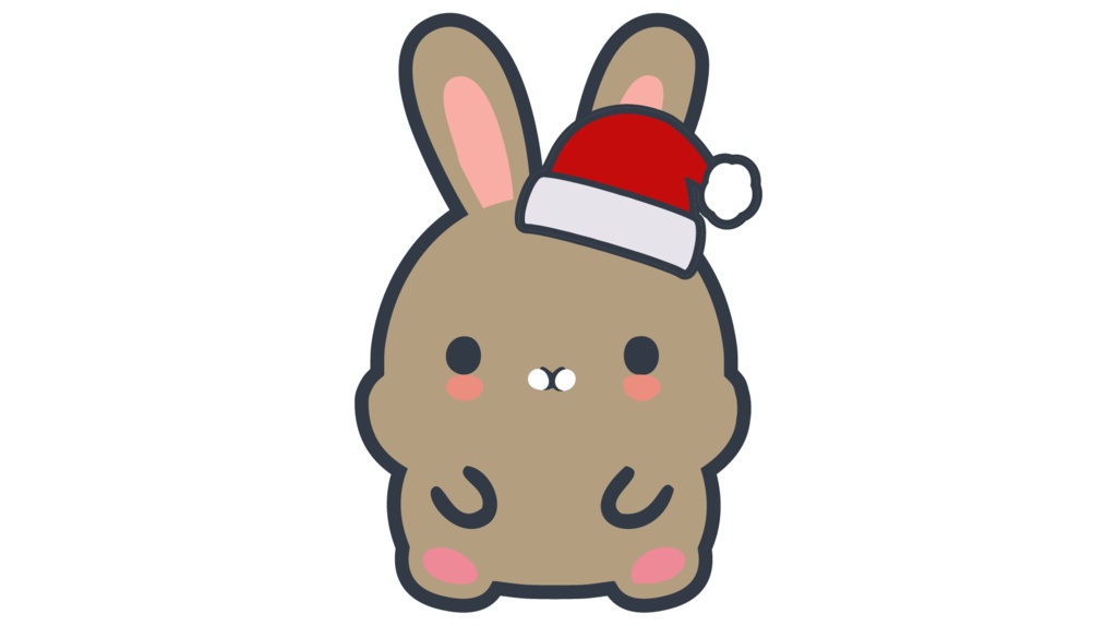 ダウンロード販売素材・販促イラスト素材・うさぎさんのサンタクロースZIP (AI, PNG形式)