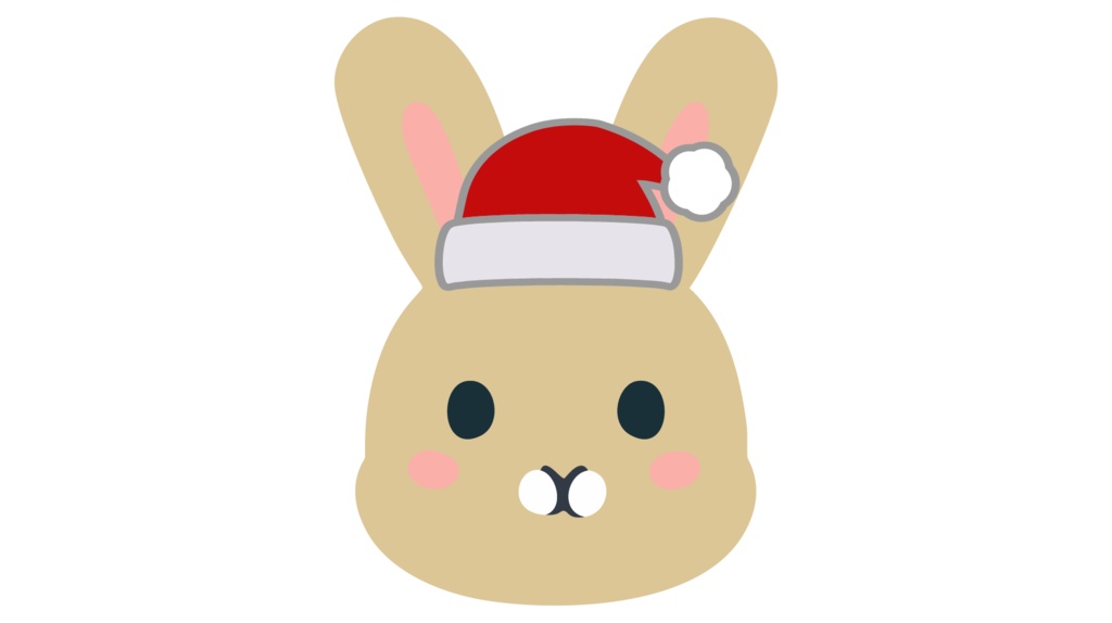 ダウンロード販売素材・販促イラスト素材・うさぎさんのサンタクロースZIP (AI, PNG形式)