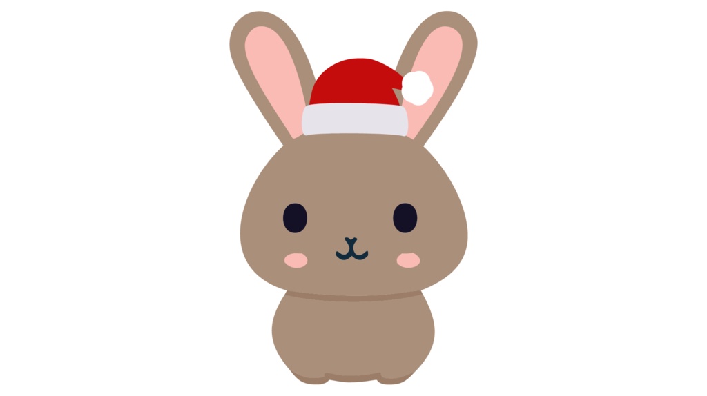 ダウンロード販売素材・販促イラスト素材・うさぎさんのサンタクロースZIP (AI, PNG形式)