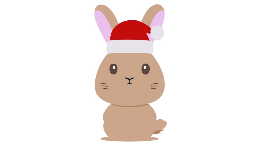ダウンロード販売素材・販促イラスト素材・うさぎさんのサンタクロースZIP (AI, PNG形式)