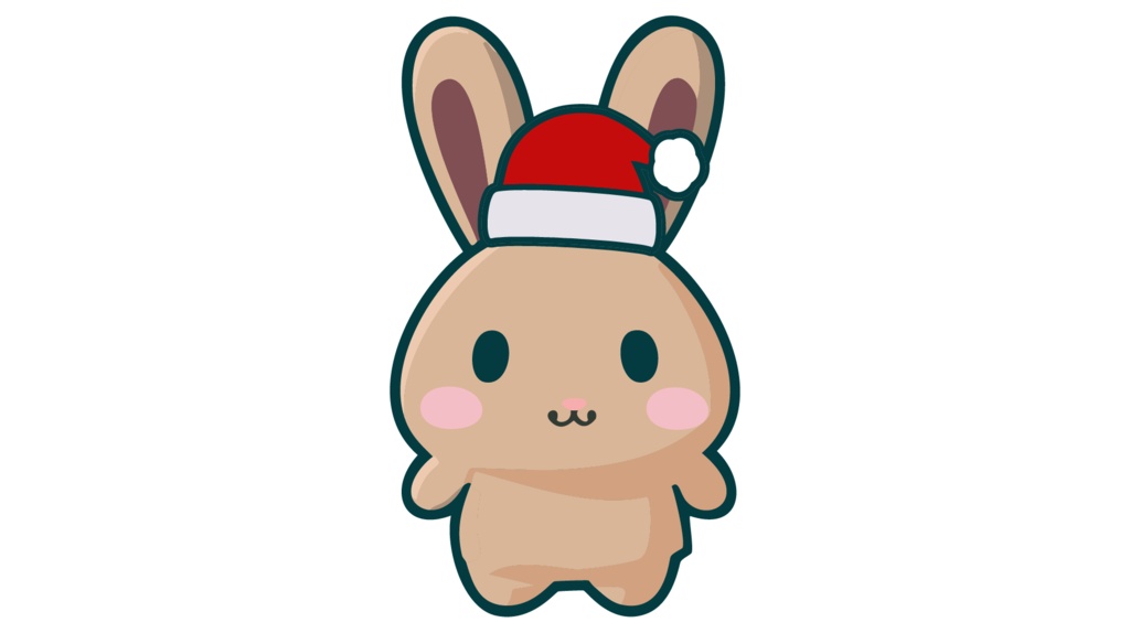 ダウンロード販売素材・販促イラスト素材・うさぎさんのサンタクロースZIP (AI, PNG形式)