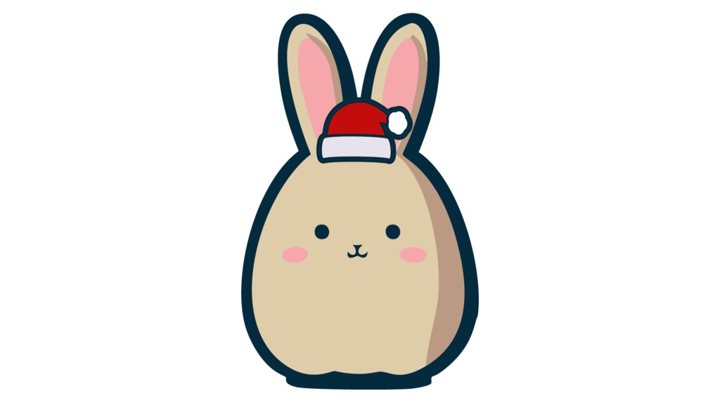 ダウンロード販売素材・販促イラスト素材・うさぎさんのサンタクロースZIP (AI, PNG形式)