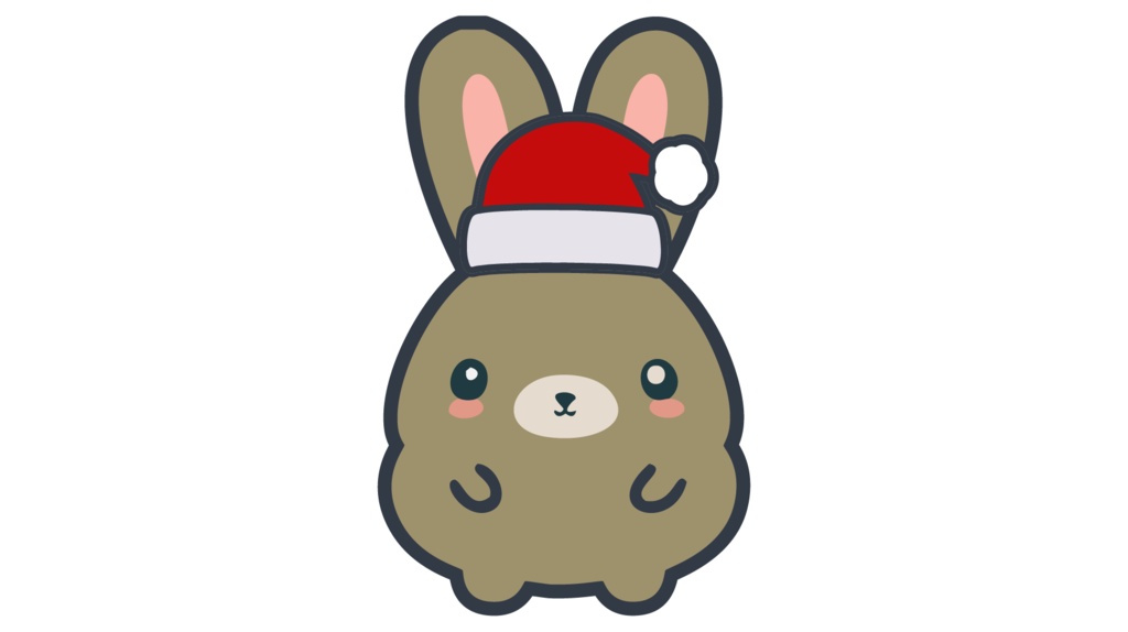 ダウンロード販売素材・販促イラスト素材・うさぎさんのサンタクロースZIP (AI, PNG形式)