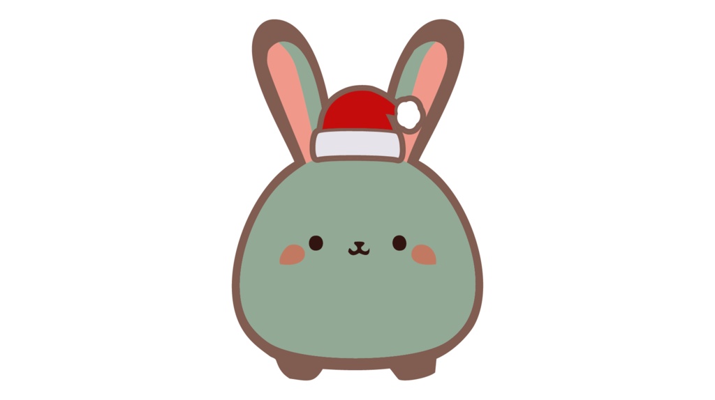 ダウンロード販売素材・販促イラスト素材・うさぎさんのサンタクロースZIP (AI, PNG形式)