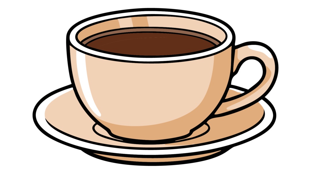 ダウンロード販売素材・販促イラスト素材・ホットコーヒー(珈琲)ZIP (AI, PNG形式)