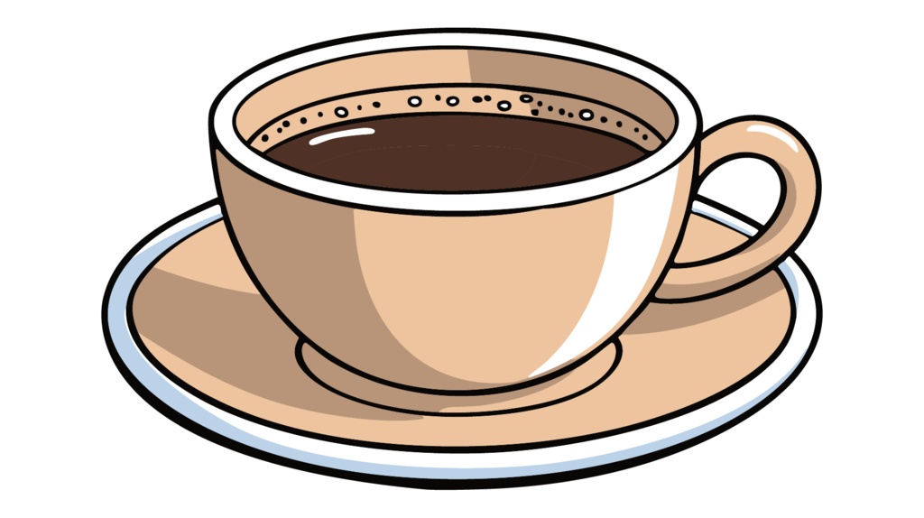 ダウンロード販売素材・販促イラスト素材・ホットコーヒー(珈琲)ZIP (AI, PNG形式)