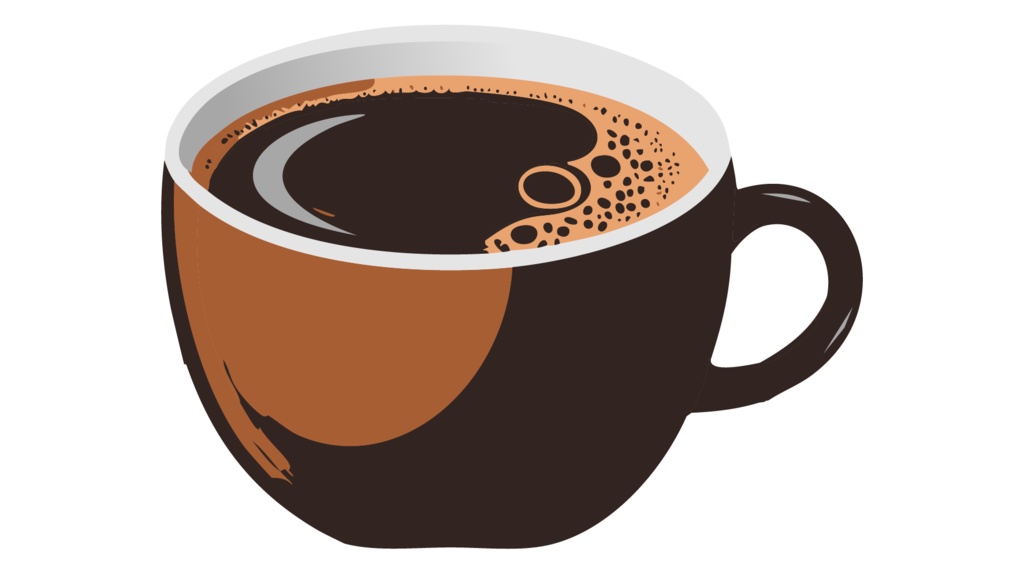 ダウンロード販売素材・販促イラスト素材・ホットコーヒー(珈琲)ZIP (AI, PNG形式)