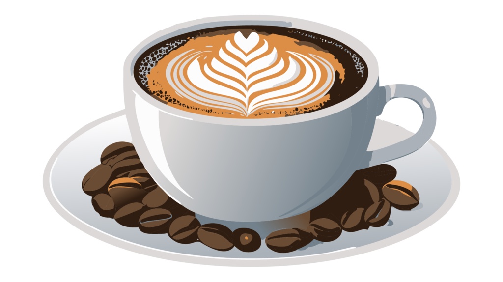 ダウンロード販売素材・販促イラスト素材・ホットコーヒー(珈琲)ZIP (AI, PNG形式)