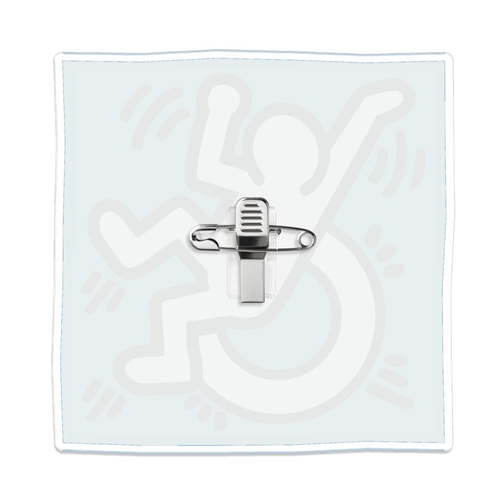 なるわん座限定!ポップアート車いすアクリルバッチ1