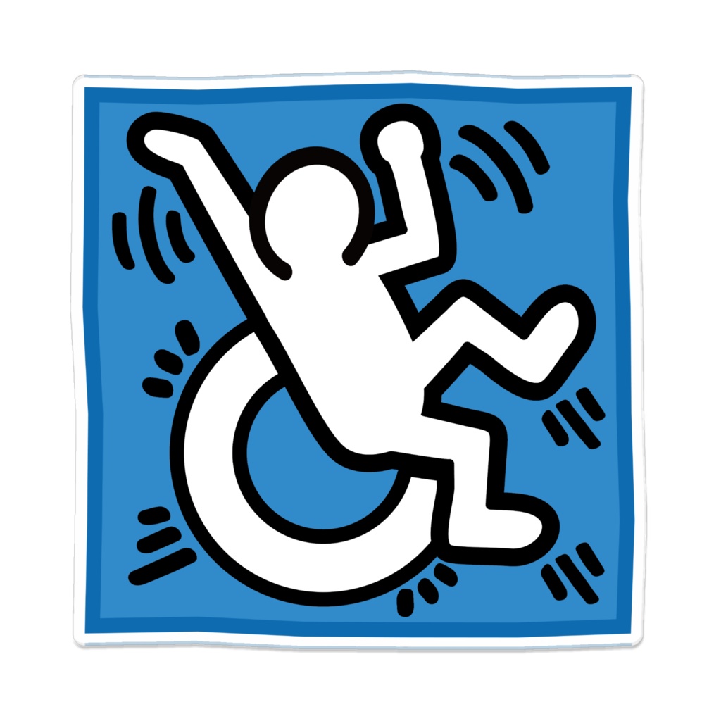 なるわん座限定!ポップアート車いすアクリルバッチ1