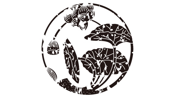 ダウンロード販売素材・家紋はんこ素材・蓮(はす)ZIP (AI, PNG形式)