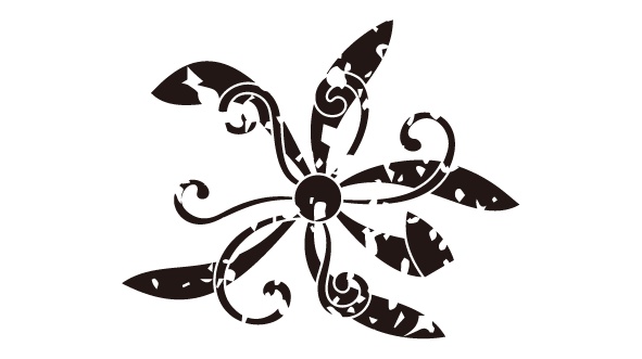 ダウンロード販売素材・家紋はんこ素材・蘭(らん)ZIP (AI, PNG形式)