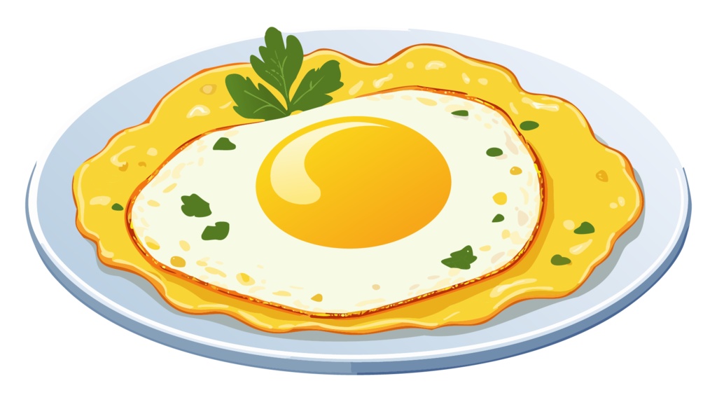 ダウンロード販売素材・販促イラスト素材・目玉焼きZIP (AI, PNG形式)