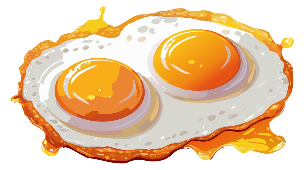 ダウンロード販売素材・販促イラスト素材・目玉焼きZIP (AI, PNG形式)