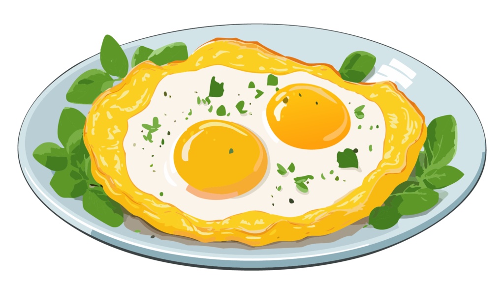 ダウンロード販売素材・販促イラスト素材・目玉焼きZIP (AI, PNG形式)