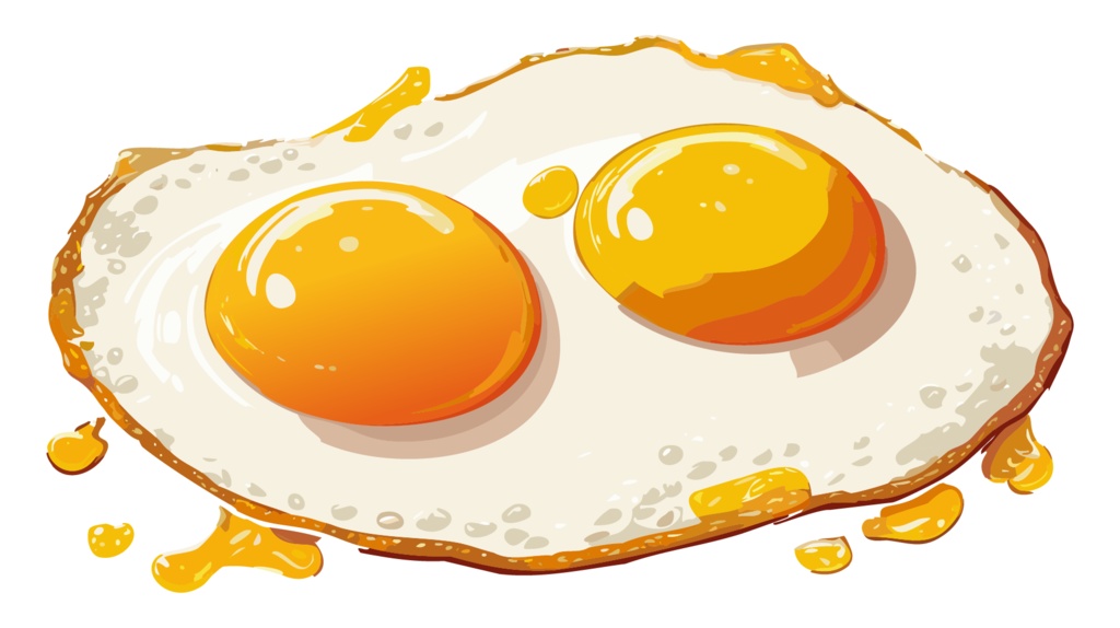 ダウンロード販売素材・販促イラスト素材・目玉焼きZIP (AI, PNG形式)