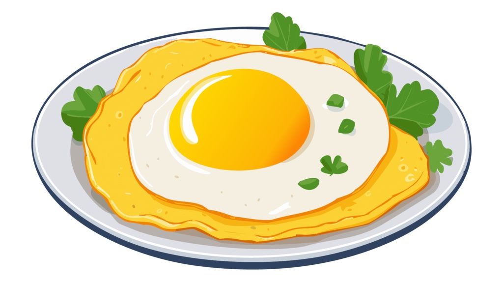 ダウンロード販売素材・販促イラスト素材・目玉焼きZIP (AI, PNG形式)