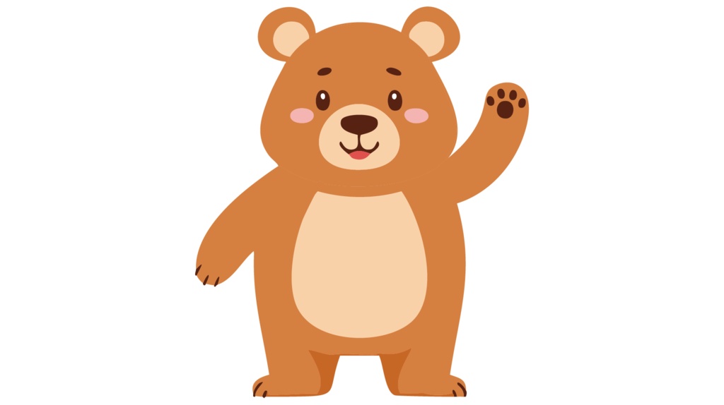 ダウンロード販売素材・販促イラスト素材・フレンドリーなくまさん(熊・クマ)ZIP (AI, PNG形式)