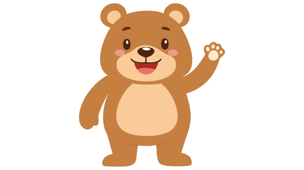 ダウンロード販売素材・販促イラスト素材・フレンドリーなくまさん(熊・クマ)ZIP (AI, PNG形式)