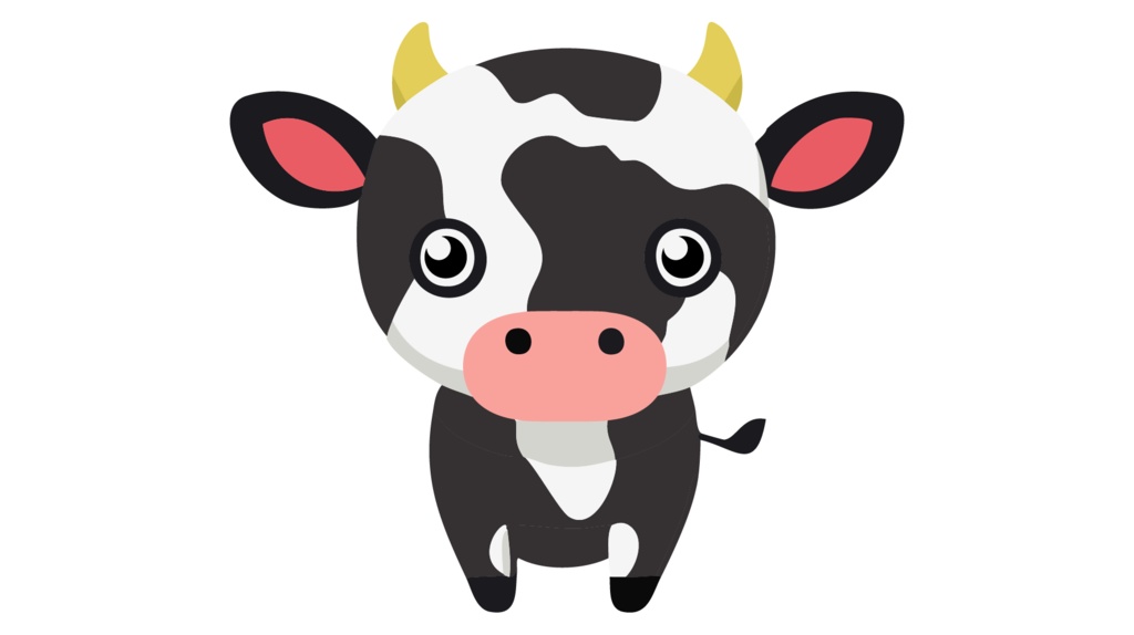 ダウンロード販売素材・販促イラスト素材・丑(うし・干支)ZIP (AI, PNG形式)