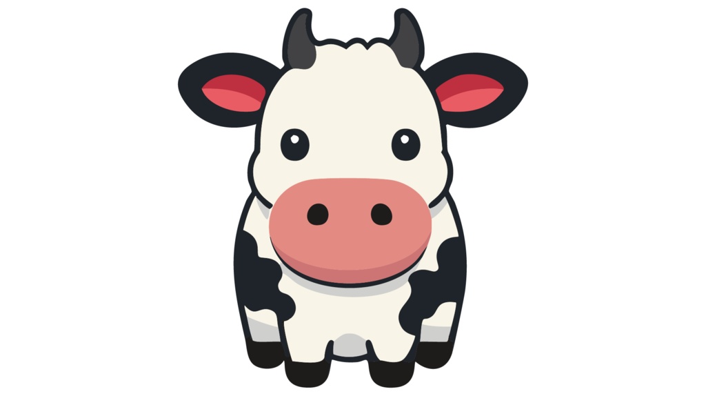 ダウンロード販売素材・販促イラスト素材・丑(うし・干支)ZIP (AI, PNG形式)