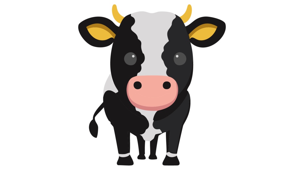 ダウンロード販売素材・販促イラスト素材・丑(うし・干支)ZIP (AI, PNG形式)