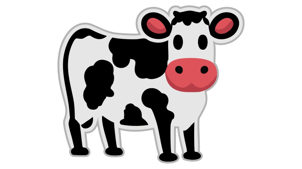 ダウンロード販売素材・販促イラスト素材・丑(うし・干支)ZIP (AI, PNG形式)