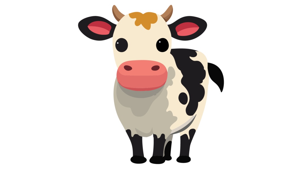 ダウンロード販売素材・販促イラスト素材・丑(うし・干支)ZIP (AI, PNG形式)