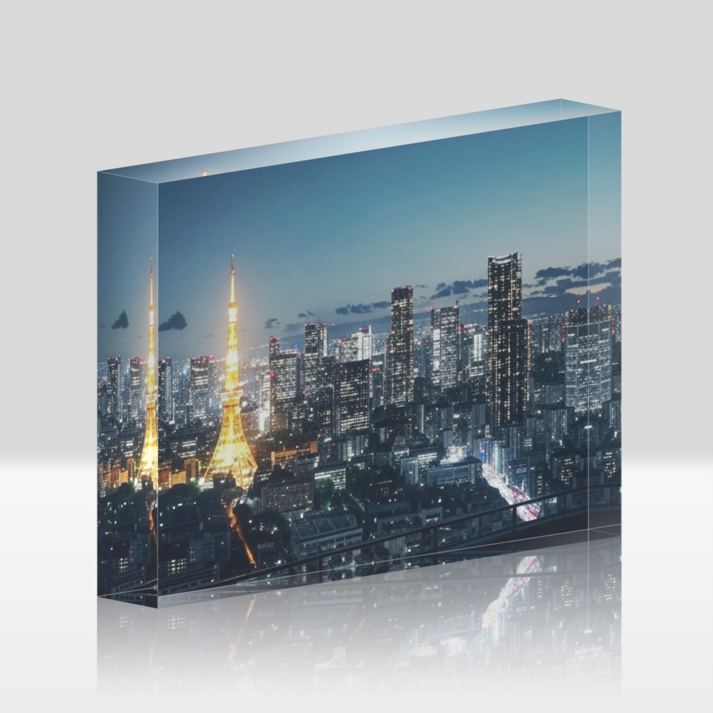 なるわん座限定アクリルブロック・カフェからの夜景（午前一時）